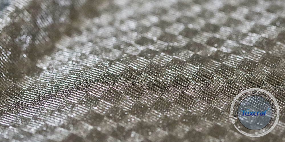 Silver Plaid Conductive Fabric