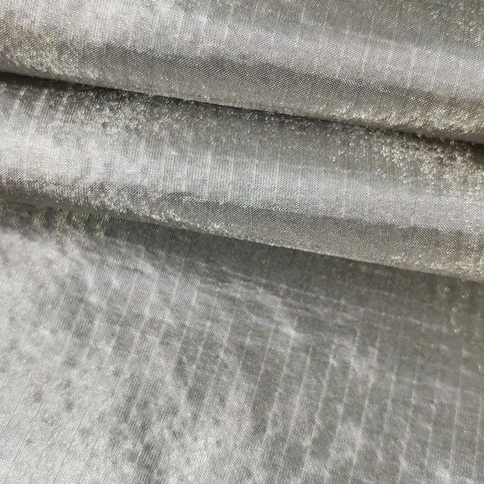 100% Silver Fiber Check Fabric
