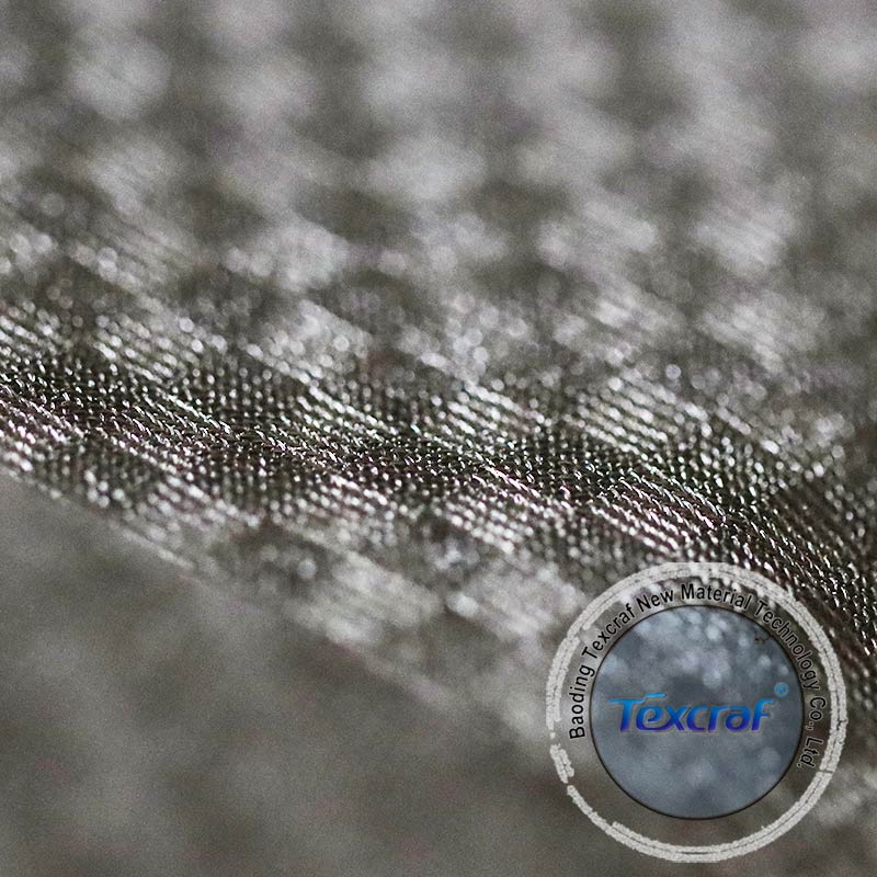 Silver Plaid Conductive Fabric