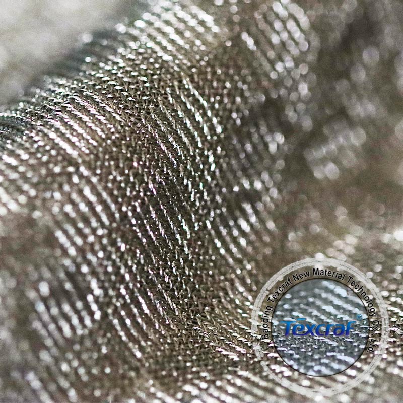 Silver Plaid Conductive Fabric