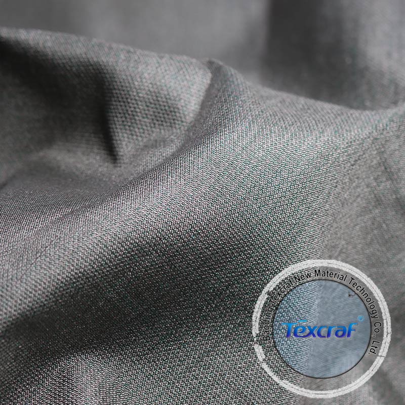 Green Plaid Silver Fiber Conductive Fabric